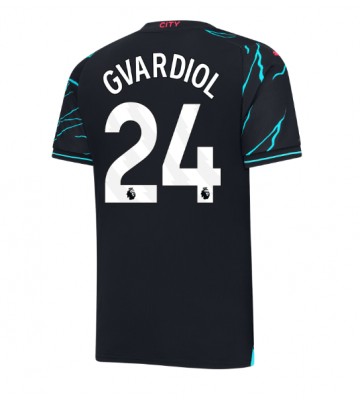 Lacne Muži Futbalové dres Manchester City Josko Gvardiol #24 2023-24 Krátky Rukáv - Tretina